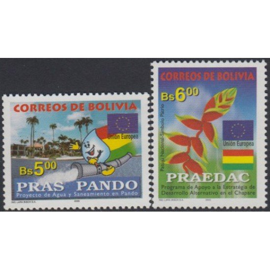 Bolivia 1182/83 2005 Proyectos bolivianos con el apoyo de la Unión Europea MNH Bolivia 1182/83 2005 Proyectos bolivianos con el apoyo de la Unión Europea MNH