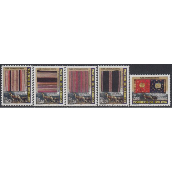 Bolivia 1184/88 2005 Patrimonio Artesanal Tejidos MNH