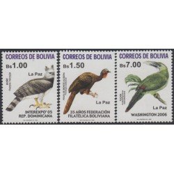 Bolivia 1189/91 2005 Fauna Pájaros Birds MNH Bolivia 1189/91 2005 Fauna Pájaros Birds MNH