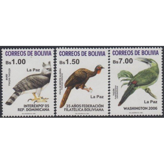 Bolivia 1189/91 2005 Fauna Pájaros Birds MNH Bolivia 1189/91 2005 Fauna Pájaros Birds MNH