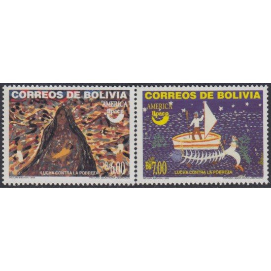 Bolivia 1195/96 2005 América Upaep Lucha contra la pobreza MNH