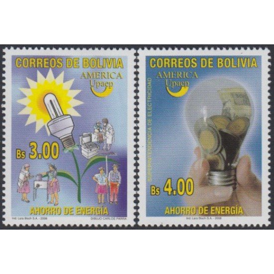 Bolivia 1236/37 2006 América Upaep Bombillas Ahorro de energía MNH Bolivia 1236/37 2006 América Upaep Bombillas Ahorro de energía MNH