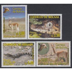 Bolivia 1242/45 2006 Fauna en vías extinción Caimán y Vicuna MNH