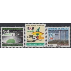 Bolivia 1260/62 2006 Copa Mundial de fútbol Refinería MNH