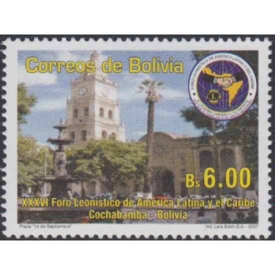 Bolivia 1263 2007 XXXVI Foro Leonístico de A. Latina y el Caribe Cochamba MNH Bolivia 1263 2007 XXXVI Foro Leonístico de A. Latina y el Caribe Cochamba MNH