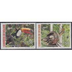 Bolivia 1289/90 2007 Fauna Aves perforadoras de Beni Pájaros Birds MNH
