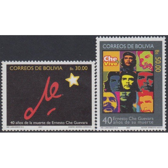 Bolivia 1299/300 2007 40 Años de la muerte de Ernesto Che Guevara MNH Bolivia 1299/300 2007 40 Años de la muerte de Ernesto Che Guevara MNH