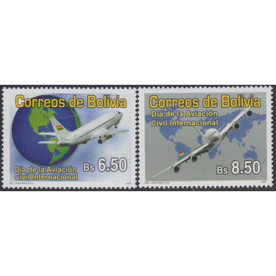 Bolivia 1305/06 2007 Día de la Aviación Civil Internacional MNH Bolivia 1305/06 2007 Día de la Aviación Civil Internacional MNH