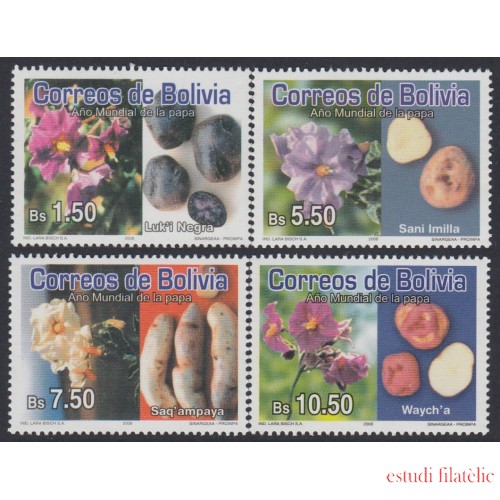 Bolivia 1348/51 2008 Año mundial de la papa flor Flower MNH