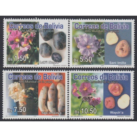 Bolivia 1348/51 2008 Año mundial de la papa flor Flower MNH Bolivia 1348/51 2008 Año mundial de la papa flor Flower MNH