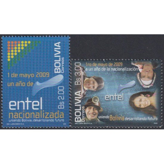 Bolivia 1352/53 2009 Primer Año de Entel nacionalizada MNH Bolivia 1352/53 2009 Primer Año de Entel nacionalizada MNH