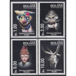 Bolivia 1386/89 2010 Máscaras Folklóricas MNH Bolivia 1386/89 2010 Máscaras Folklóricas MNH