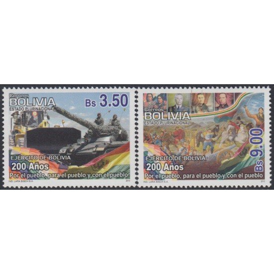 Bolivia 1393/94 2010 200 Años del Ejército de Bolivia MNH Bolivia 1393/94 2010 200 Años del Ejército de Bolivia MNH