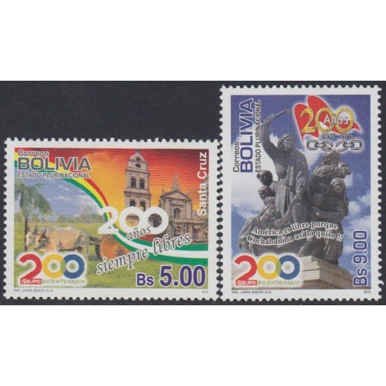 Bolivia 1397/98 2010 Bicentenario de la Independencia Boliviana MNH Bolivia 1397/98 2010 Bicentenario de la Independencia Boliviana MNH