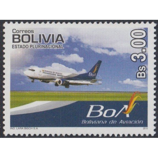 Bolivia 1415 2011 Compañía aérea BOA Avión MNH Bolivia 1415 2011 Compañía aérea BOA Avión MNH