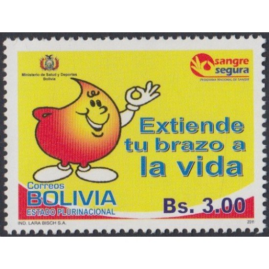 Bolivia 1418 2011 Jornada de Donación de sangre MNH Bolivia 1418 2011 Jornada de Donación de sangre MNH