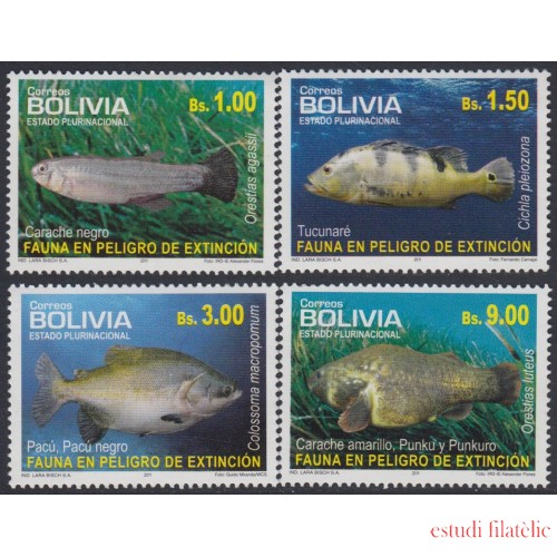 Bolivia 1419/22 2011 Fauna en peligro de extinción Peces Fishes MNH