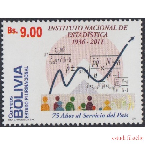 Bolivia 1423 2011 75 Aniversario del Instituto Nacional de estadísticas MNH