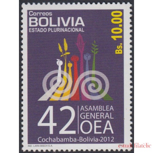 Bolivia 1448 2011 Asamblea General de la OEA en Cochamba 2012 MNH