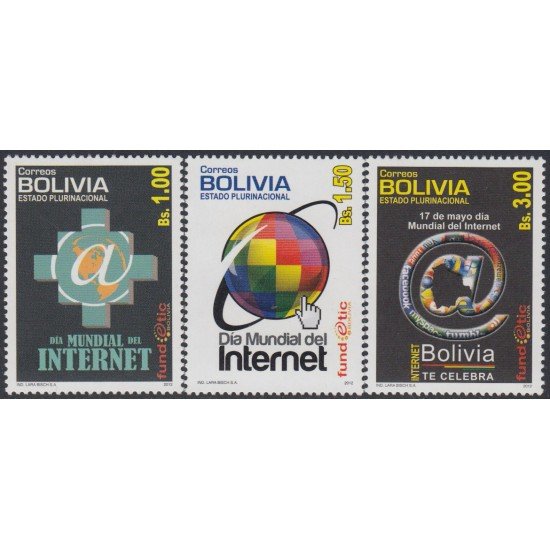Bolivia 1449/51 2012 Jornada Internacional de Internet MNH