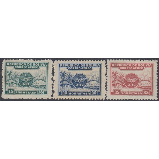 Bolivia A-1/3 1928 Serie antigua Timbres Postales Aéreos MNH Bolivia A-1/3 1928 Serie antigua Timbres Postales Aéreos MNH