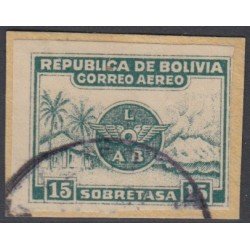Bolivia A-1 1928 Serie antigua Timbre Postal Aéreo Sin Dentar Usado Bolivia A-1 1928 Serie antigua Timbre Postal Aéreo Sin Dentar Usado