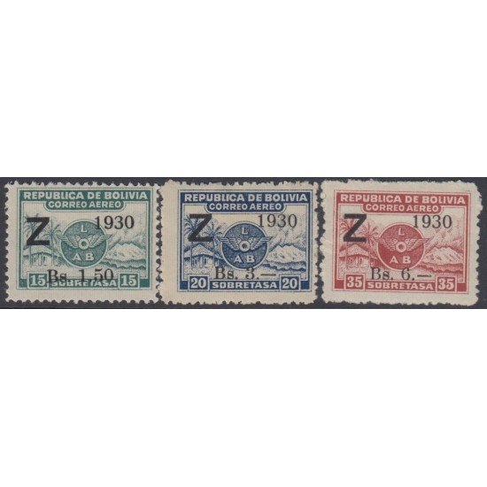 Bolivia A-3G-J 1930 Timbres aéreos de 1928 MNH
