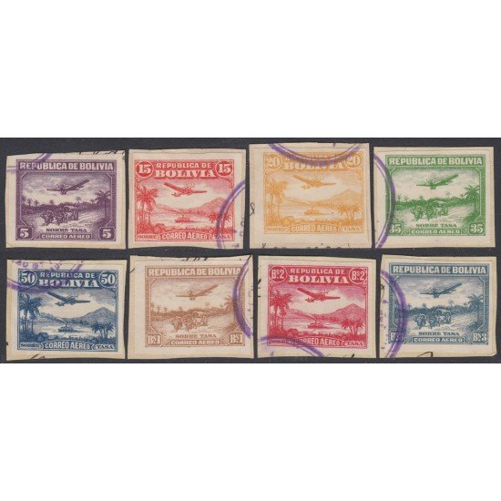 Bolivia A-4/11 1930 Serie antigua Vistas Sin dentar Usado Bolivia A-4/11 1930 Serie antigua Vistas Sin dentar Usado
