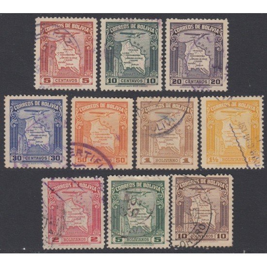 Bolivia A-19/28 1935 Mapas Usado Bolivia A-19/28 1935 Mapas Usado