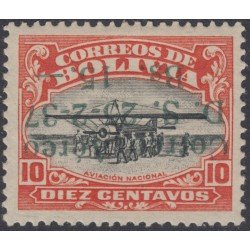 Bolivia A-35a 1937 Timbre aéreo de 1928/30 Sobrecarga invertida MH Bolivia A-35a 1937 Timbre aéreo de 1928/30 Sobrecarga invertida MH