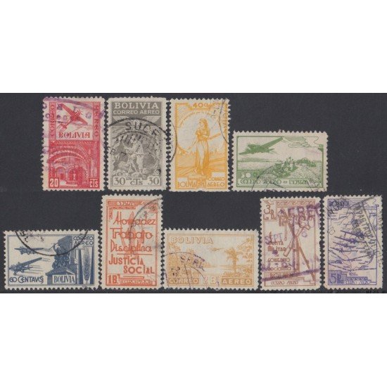 Bolivia A-40/48 1938 Independencia Justicia Emblema Aviones Usado