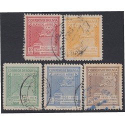 Bolivia A-77/81 1945 10 Aniversario del 1er vuelo postal Int. La Paz- Tacna Usad Bolivia A-77/81 1945 10 Aniversario del 1er vuelo postal Int. La Paz- Tacna Usad