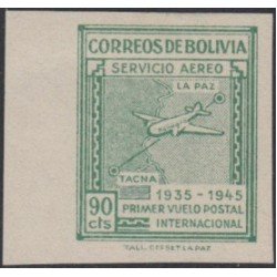 Bolivia A-79a 1945 10 Aniv. del 1er vuelo postal Int. La Paz- Tacna Sin dentar MH Bolivia A-79a 1945 10 Aniv. del 1er vuelo postal Int. La Paz- Tacna Sin dentar MH