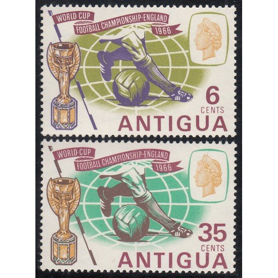 Antigua  nº 154/55 Copa mundial Fútbol Inglaterra MNH
