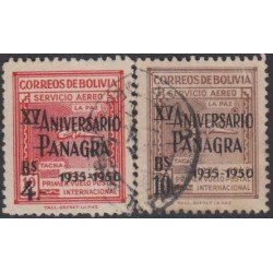 Bolivia A-105/106 1950 15º del servicio aéreo postal timbres de 1945 Usado Bolivia A-105/106 1950 15º del servicio aéreo postal timbres de 1945 Usado