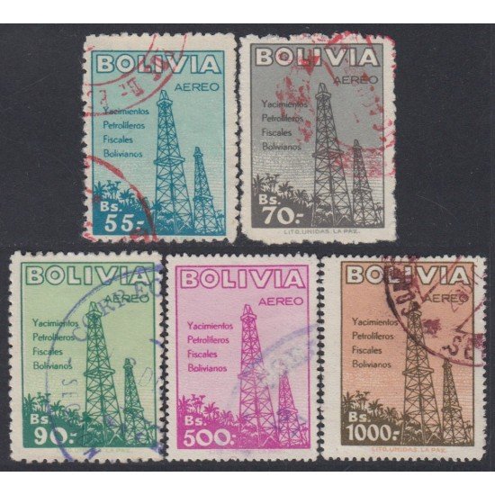 Bolivia A-159/63 1955 Nacionalización de la Industria Petrolera Usado Bolivia A-159/63 1955 Nacionalización de la Industria Petrolera Usado