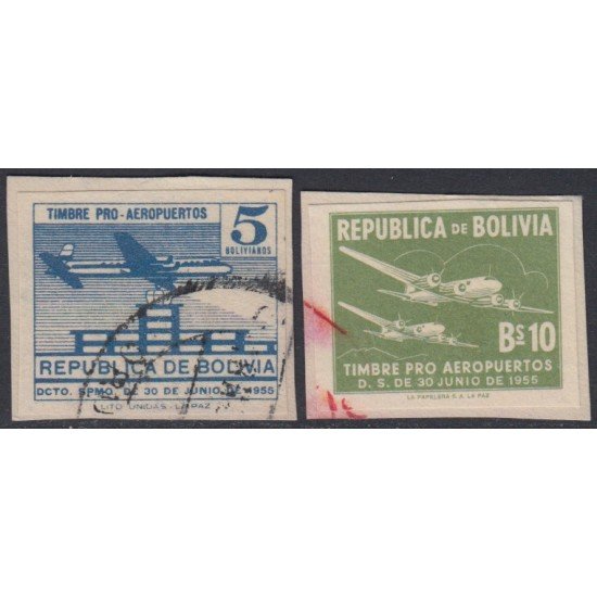 Bolivia A-164/65 1955 Fondo para la construcción de aeropuertos Aviones SD Usado Bolivia A-164/65 1955 Fondo para la construcción de aeropuertos Aviones SD Usado