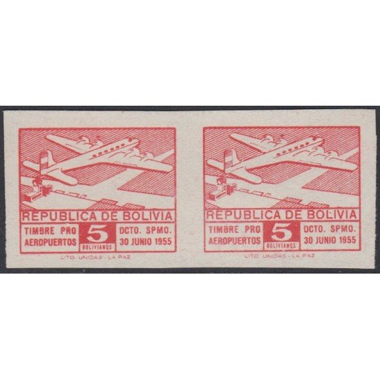 Bolivia A-184a 1957 Emitidos para la Construcción de aeropuertos SD MH Bolivia A-184a 1957 Emitidos para la Construcción de aeropuertos SD MH