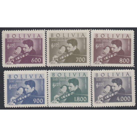 Bolivia A-198/203 1960 Homenaje a Jaime Laredo MNH Bolivia A-198/203 1960 Homenaje a Jaime Laredo MNH