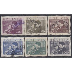Bolivia A-198/203 1960 Homenaje a Jaime Laredo Usado Bolivia A-198/203 1960 Homenaje a Jaime Laredo Usado