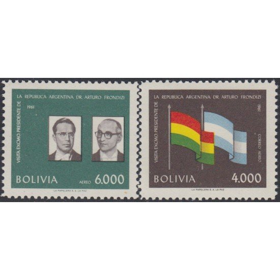 Bolivia A-209/10 1961 Presidente de Argentina Dr Arturo Frondizi MH