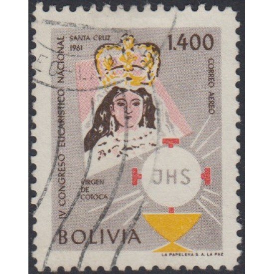 Bolivia A-212 1962 IV Congreso Eucarístico Nacional Virgen de Cotoca Usado Bolivia A-212 1962 IV Congreso Eucarístico Nacional Virgen de Cotoca Usado