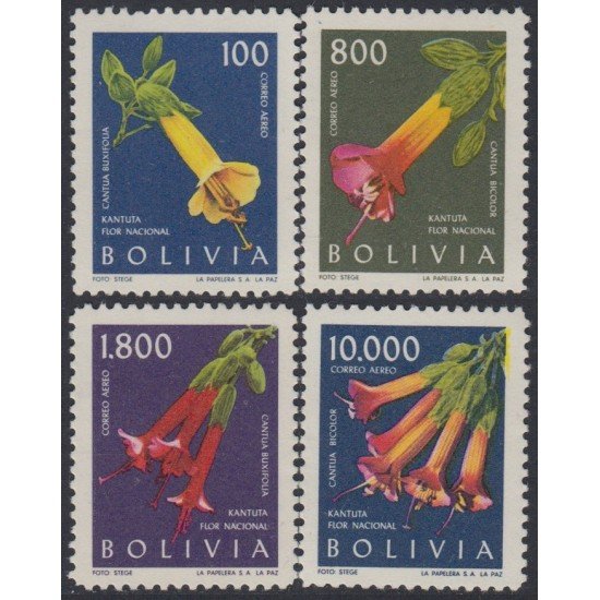 Bolivia A-218/21 1962 Kantuka Flor Nacional Flower MNH Bolivia A-218/21 1962 Kantuka Flor Nacional Flower MNH