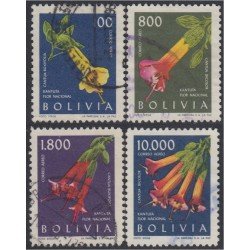 Bolivia A-218/21 1962 Kantuka Flor Nacional Flower Usado Bolivia A-218/21 1962 Kantuka Flor Nacional Flower Usado