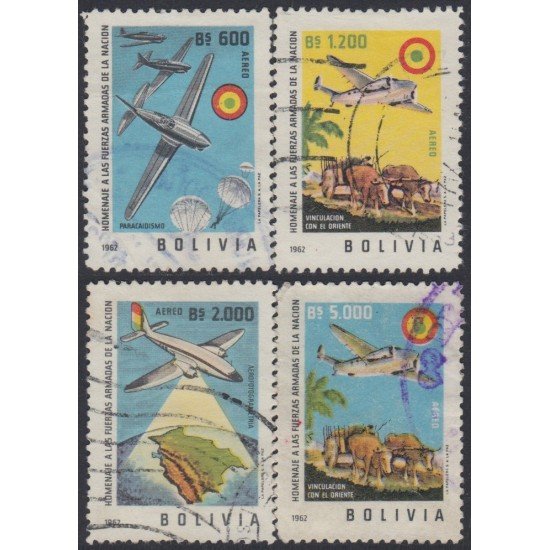 Bolivia A-222/25 1962 Homenaje a las fuerzas armadas Usado Bolivia A-222/25 1962 Homenaje a las fuerzas armadas Usado