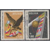 Bolivia A-228/29 1963 21º Campeonato Sudamericano de Fútbol Football Usado