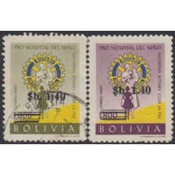 Bolivia A-240/41 1966 Iniciativa Rotary Club La Paz Pro Hospital del niño Usado