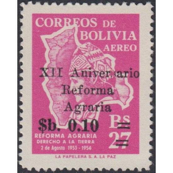 Bolivia A-245 1966 XII Aniversario de la Reforma Agraria MNH