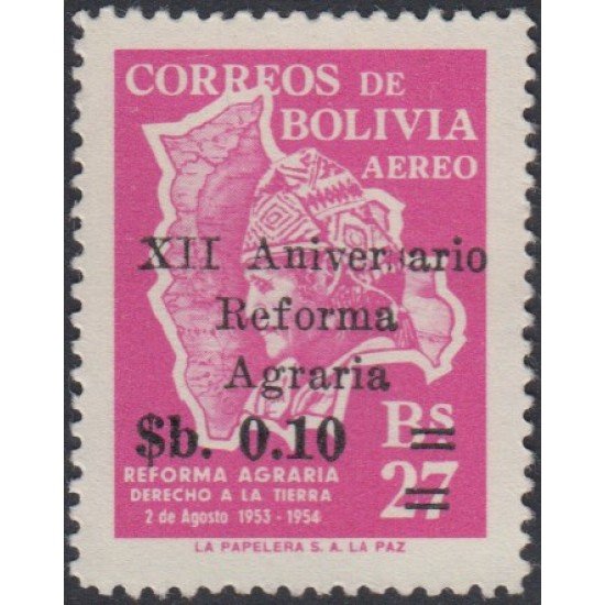Bolivia A-245a 1966 XII Aniversario de la Reforma Agraria MNH
