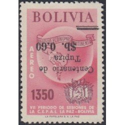 Bolivia A-249a 1966 Centenario de Tupiza Sobrecarga invertida MNH